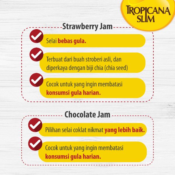 Tropicana Slim Chocolate Spread 300g - Selai Cokelat Nikmat Tanpa Gula Pasir