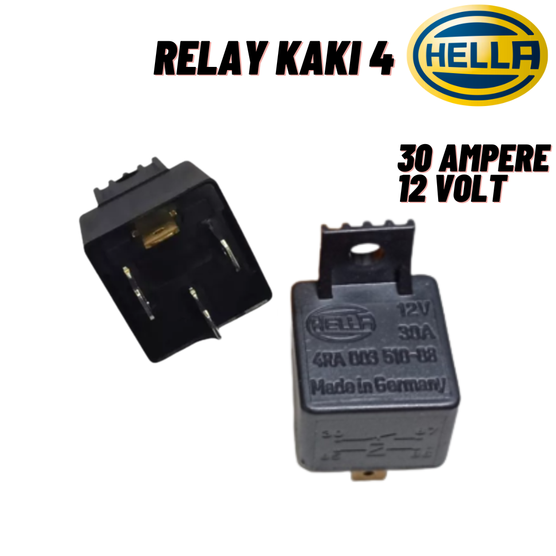 Jual Hella Relay 12 V / 30 A (4 Pin) Relay Motor Dan Mobil 4 Kaki Rilei