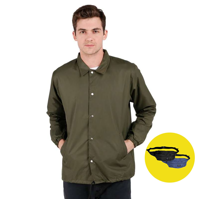 Jual COTTON GOODS Set Coach Polos Jaket + Waist Bag Pria di Seller