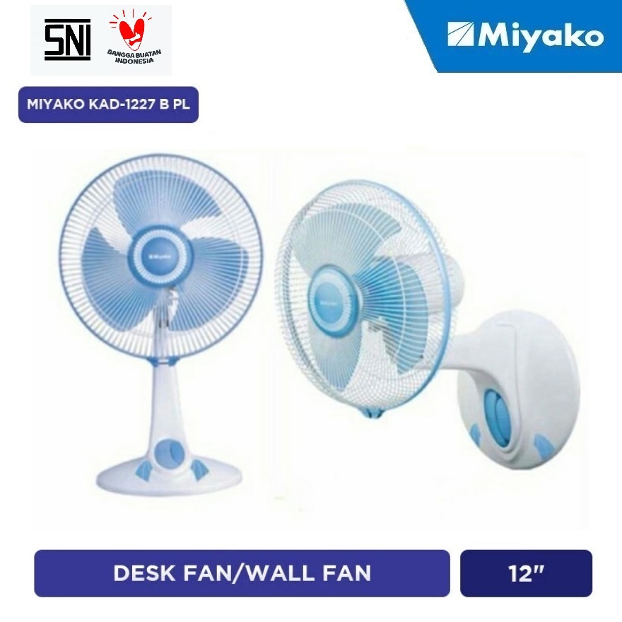 Promo MIYAKO KAD1227 B PL Kipas Angin 2in1 (Desk & Wall Fan) 12 inch