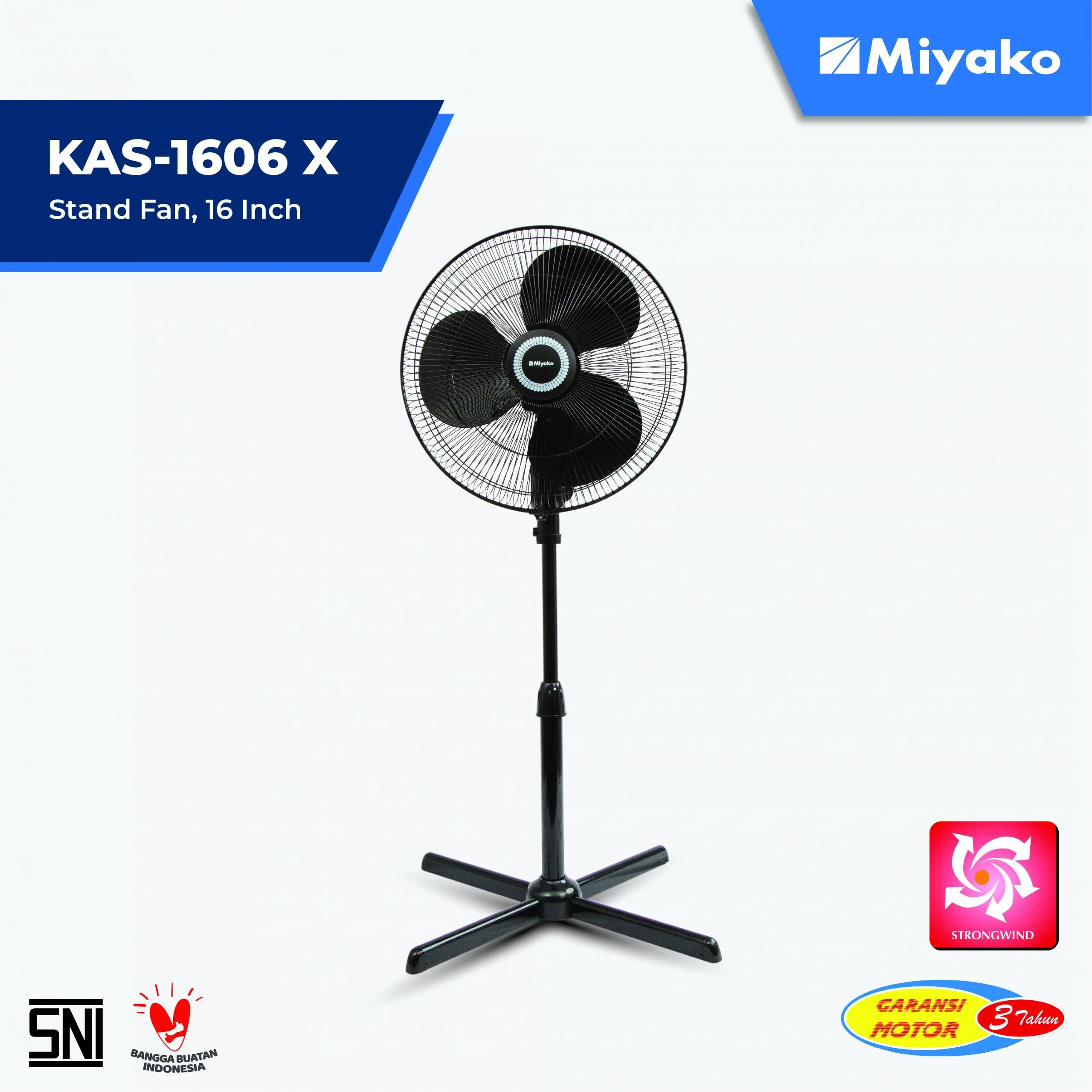 Promo MIYAKO KAS-1606 X GB Kipas Angin Besi (Stand Fan) Kaki Silang 16 ...