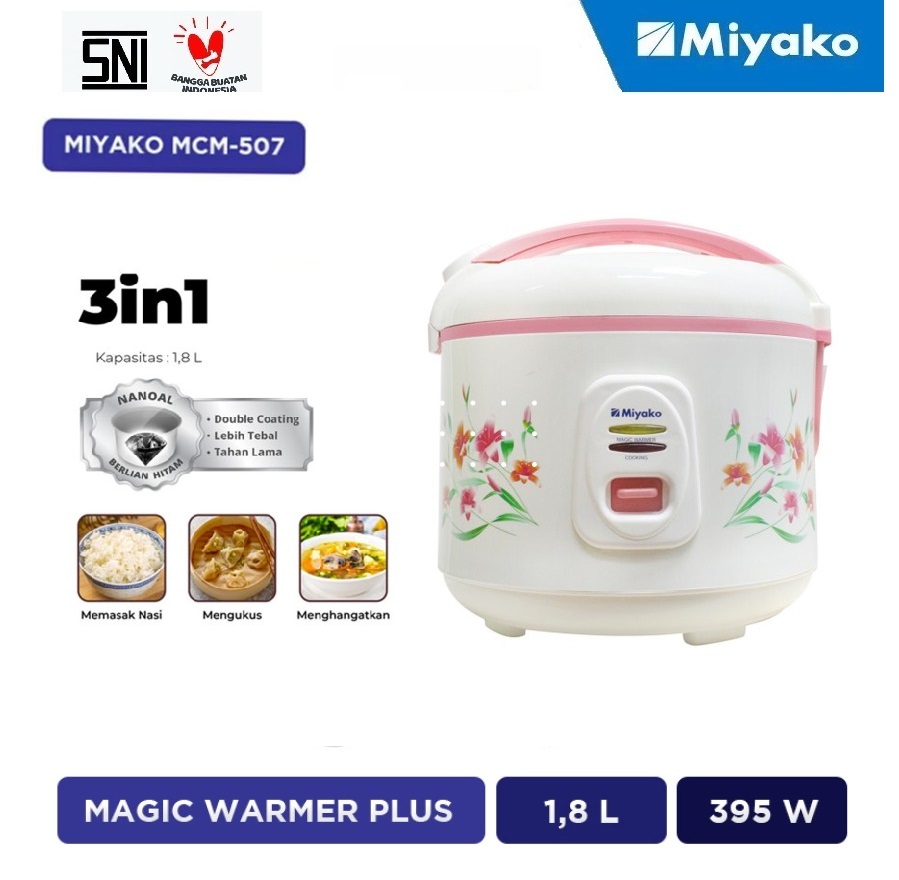 Promo Miyako Mcm-507 Rice Cooker 3in1 Magic Warmer Plus [1.8 L] Diskon ...