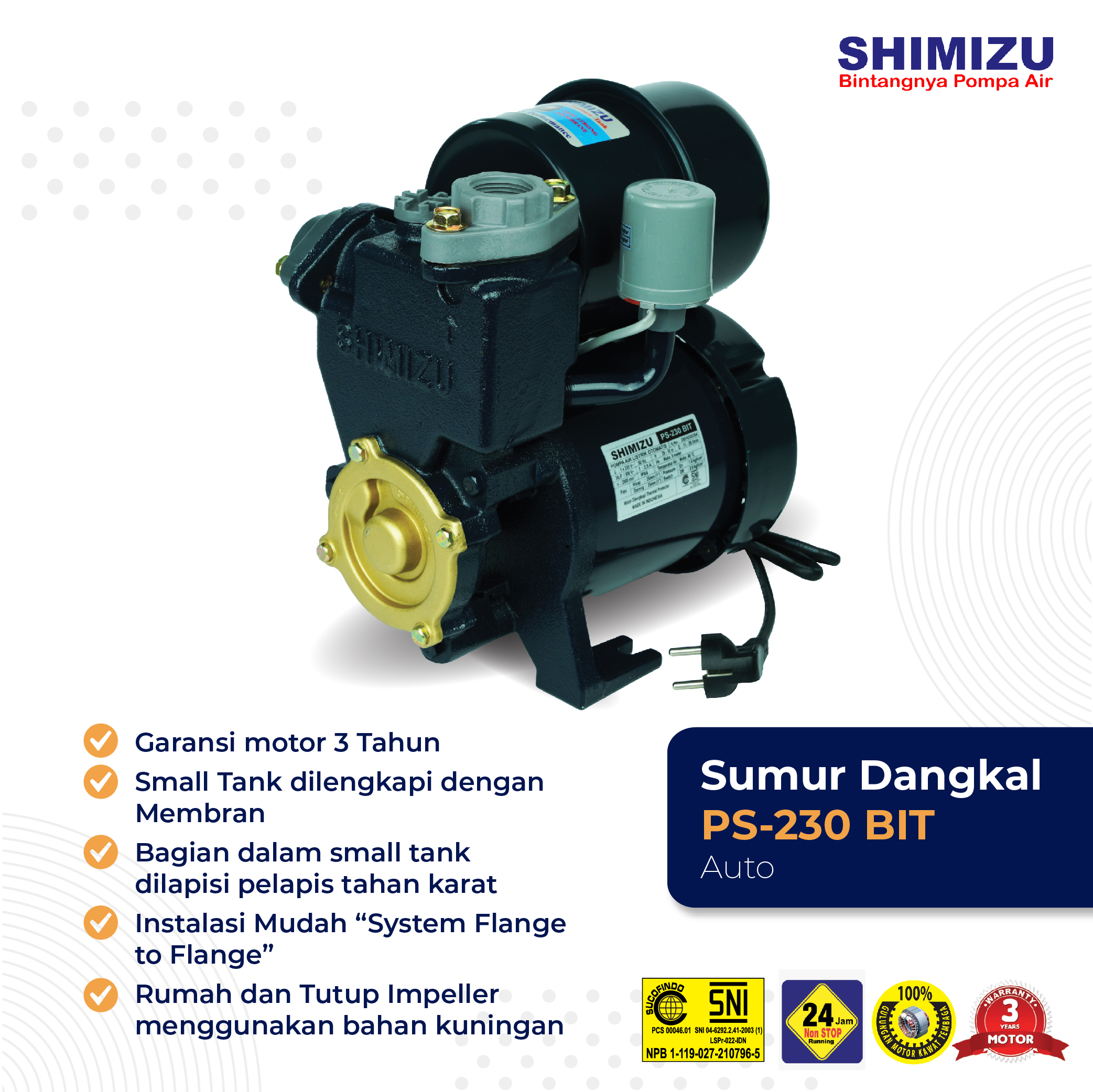 Promo Shimizu Ps230 Bit Automatic Water Jet Pump / Pompa Air Otomatis