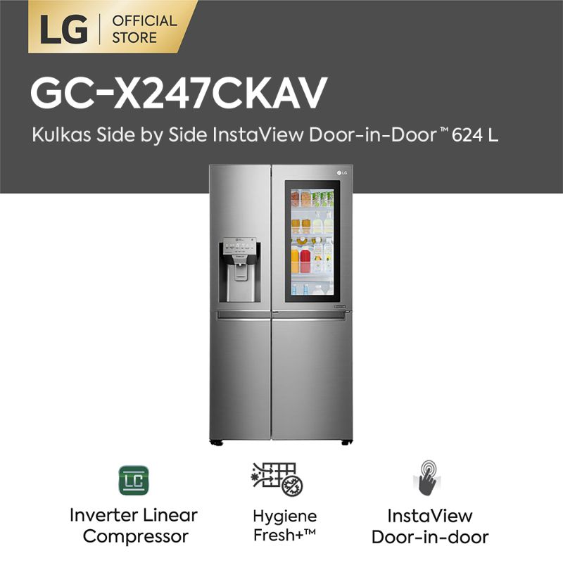 Lg Gc X247ckav Kulkas Side By Side Instaview 668 L 624 L Terbaru Juli 2021 Harga Murah Kualitas Terjamin Blibli