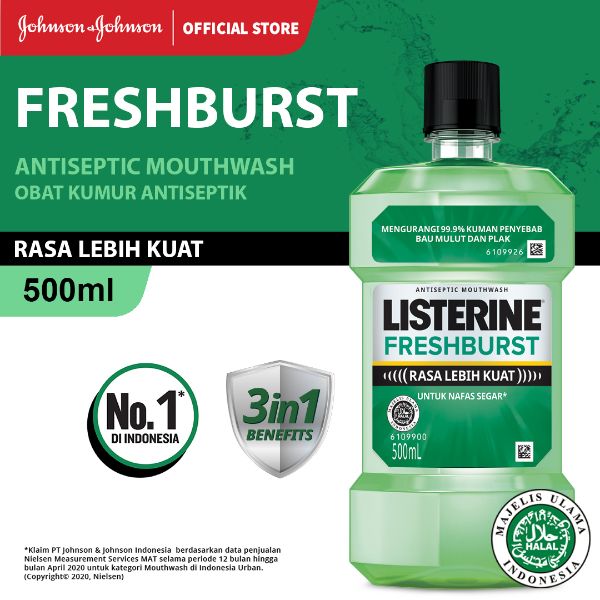 Listerine Fresh Burst Mouthwash / Obat Kumur 500 ml
