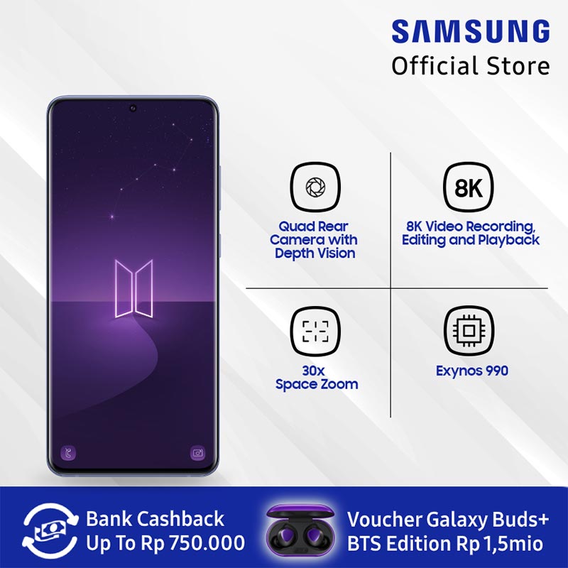 Jual Samsung Galaxy S20 Smartphone 128GB/ 8GB/ A Purple BTS Edition Online Januari 2021 | Blibli