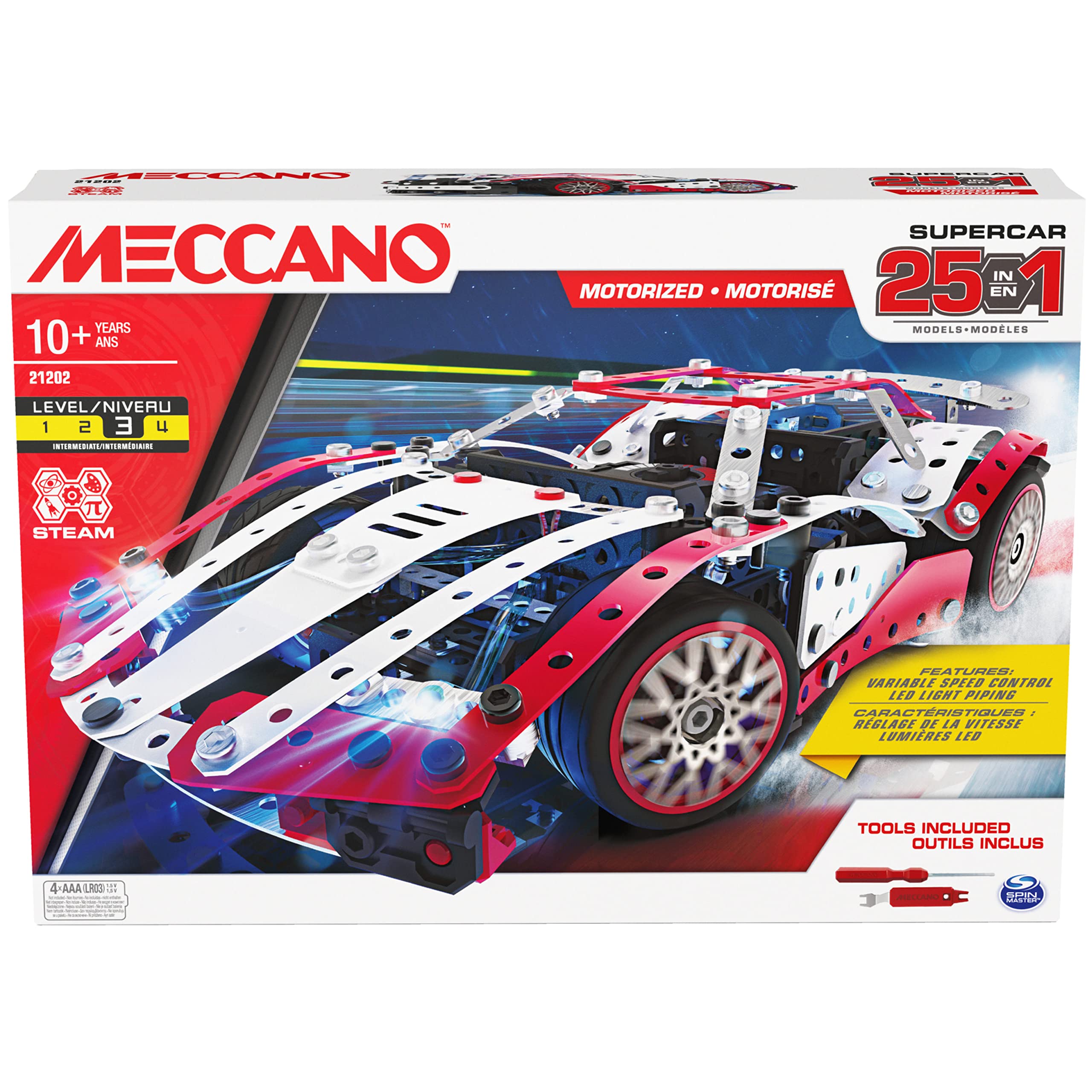 Promo Meccano Multi 25 Model Supercar Stem Model Building Kit With 347