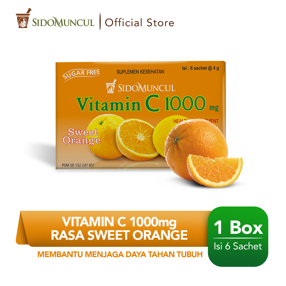 Sidomuncul Vitamin C 1000 Serbuk Orange Isi 6pcs Terbaru Agustus 21 Harga Murah Kualitas Terjamin Blibli