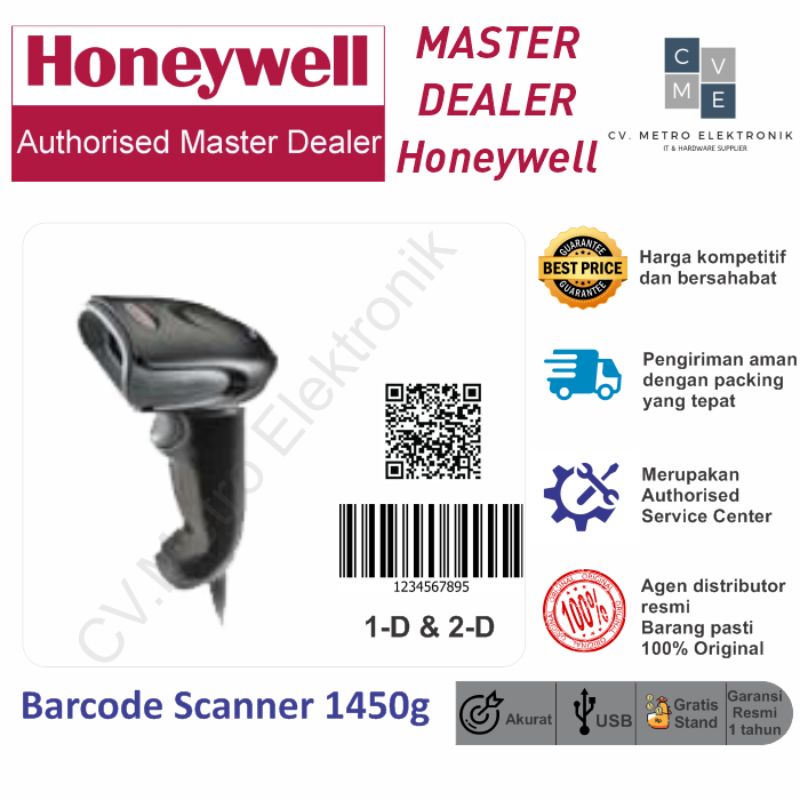 Jual ( BISA COD ) BARCODE SCANNER HONEYWELL 1450G VOYAGER 1450 G