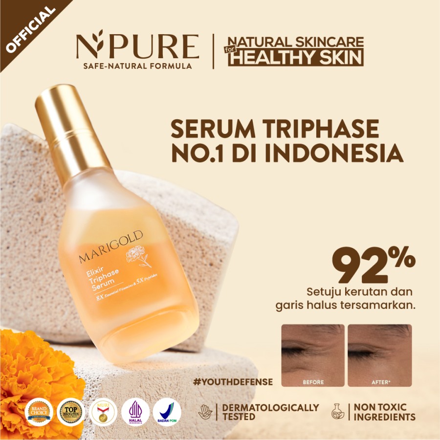 Promo NPURE Marigold Elixir Triphase Serum Diskon 5 di Seller Blibli