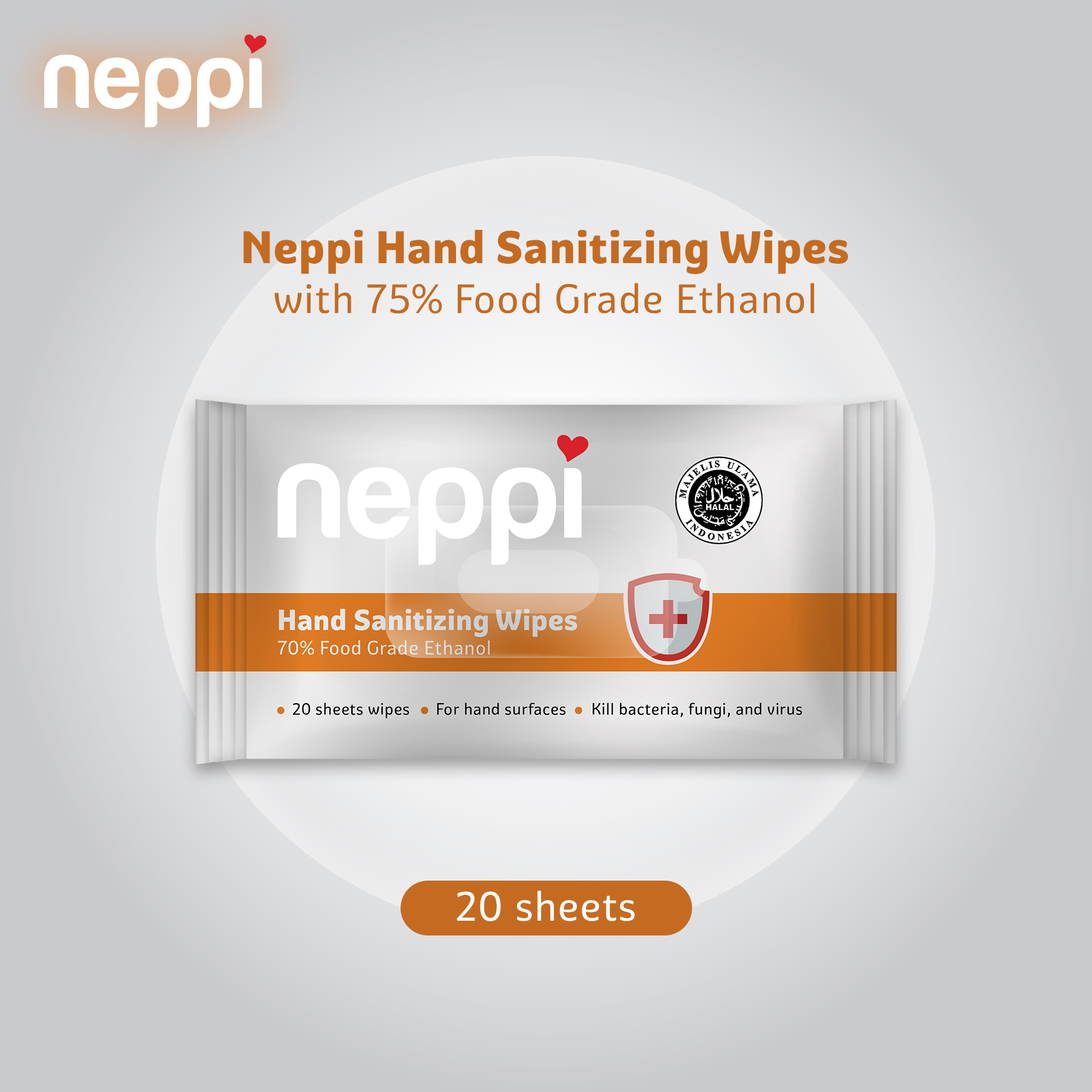 Promo Neppi Hand Sanitizing Wipes [20 Sheets] Diskon 54% Di Seller ...