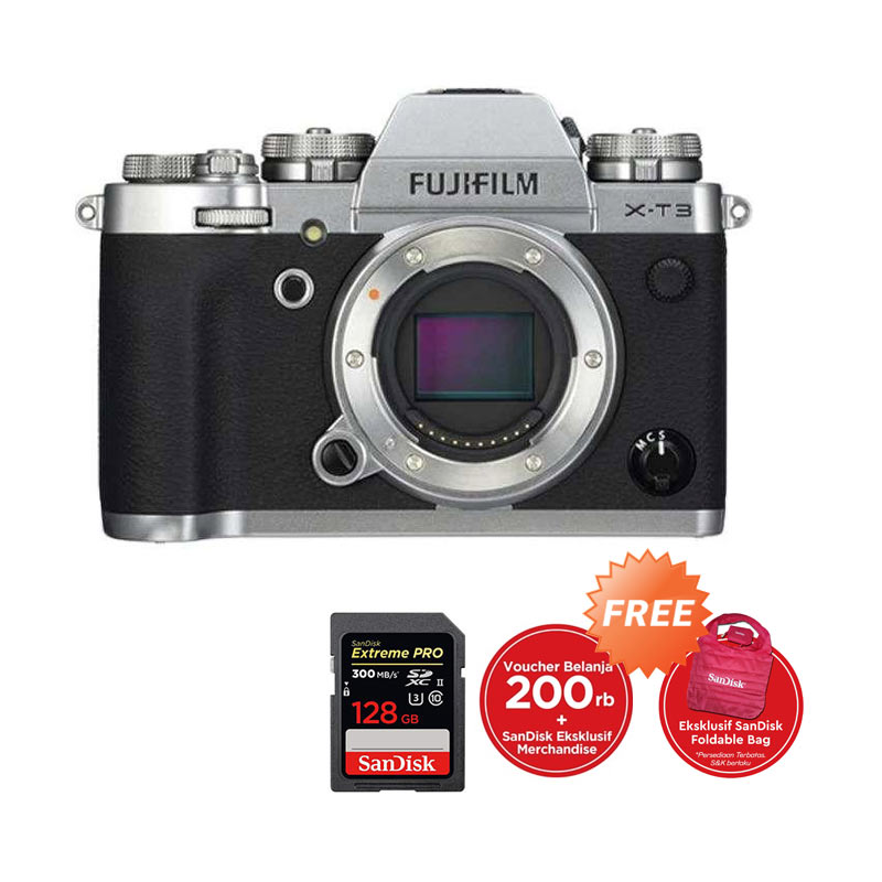 Jual Fujifilm X-T3 Body Only + PWP EXTREME PRO SDXC 128 GB Free Voucher