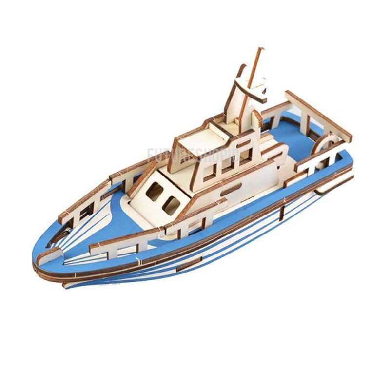 3D Wood Craft Model Speed Boat Wooden Puzzle Toy 
