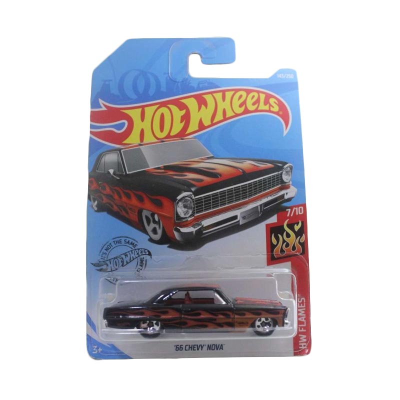 Hot Wheels '66 Chevy Nova – Schwarze Druckgussfigur Im Maßstab 1:64, Racing '11 Serie 4/10, Hergestellt In Malaysia, Für Sammler & Fans