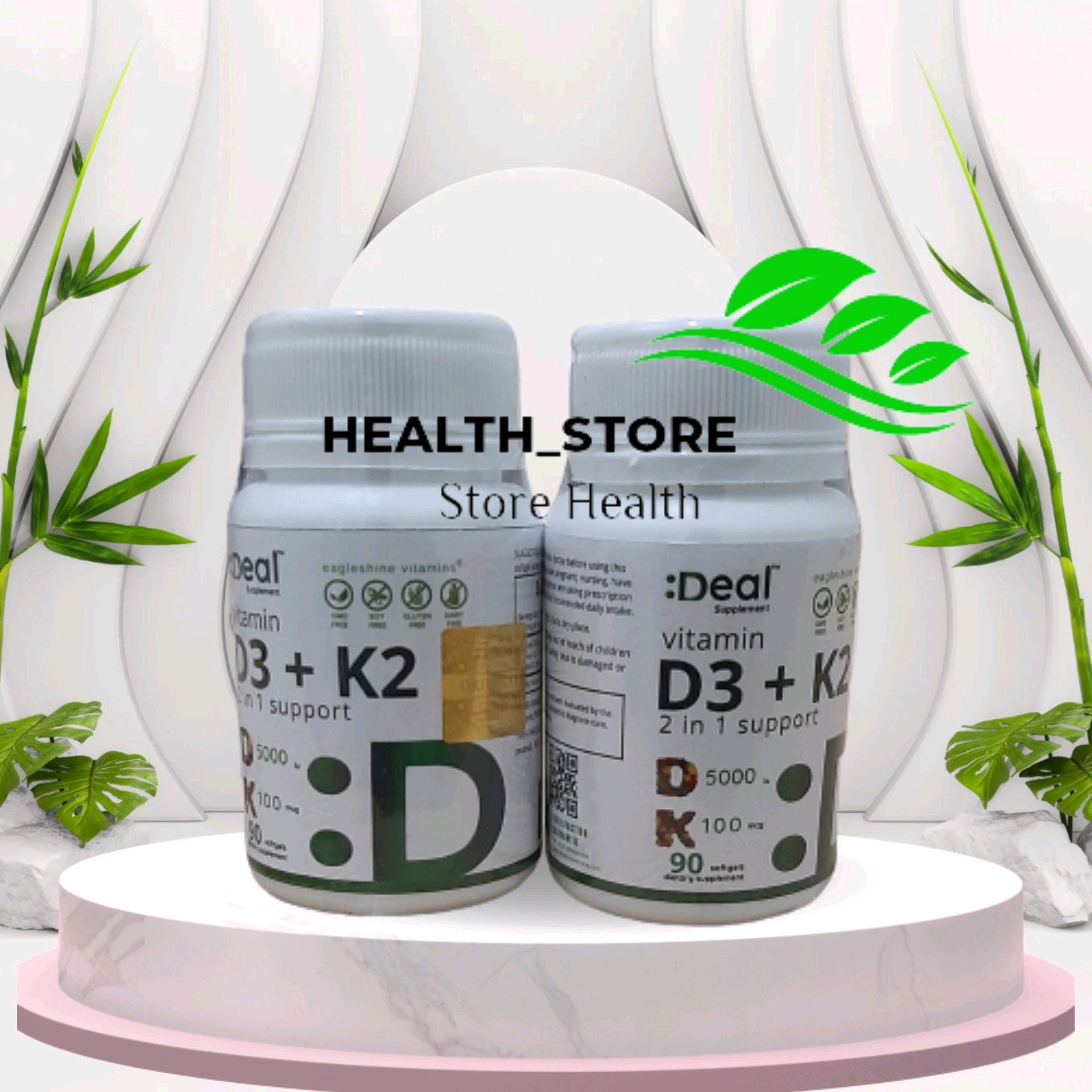 Jual Deal Vitamin K2 + D3 2 in 1 Support D 5000iu K 100mcg 90 Softgel