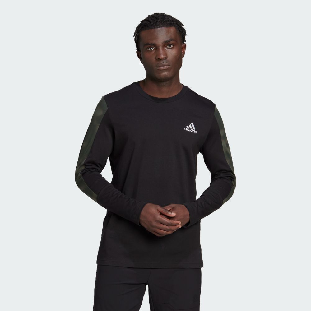 Promo adidas Camo Print Long Sleeve T Shirt Baju Pria HL6897