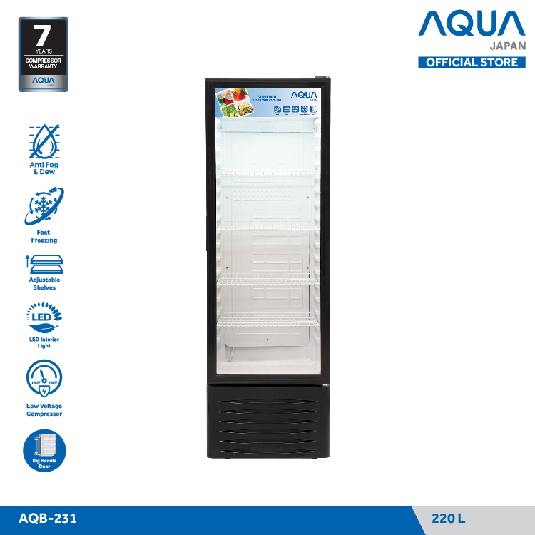 Promo Aqua Japan AQB231(B) Beverage Coller Showcase [220 L] Diskon