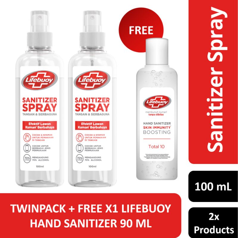 Jual Lifebuoy Hand Sanitizer Antibacterial Spray [100 mL / Twinpack