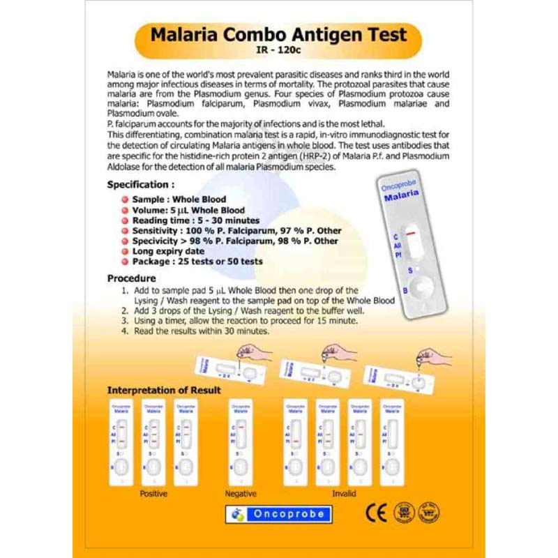 Jual Oncoprobe Alat Tes Malaria Combo Antigen Rapid Test Di Seller