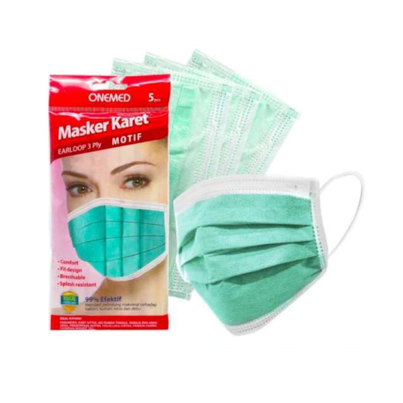 Masker Bedah Karet Earloop Hijab 3 Ply Green Store