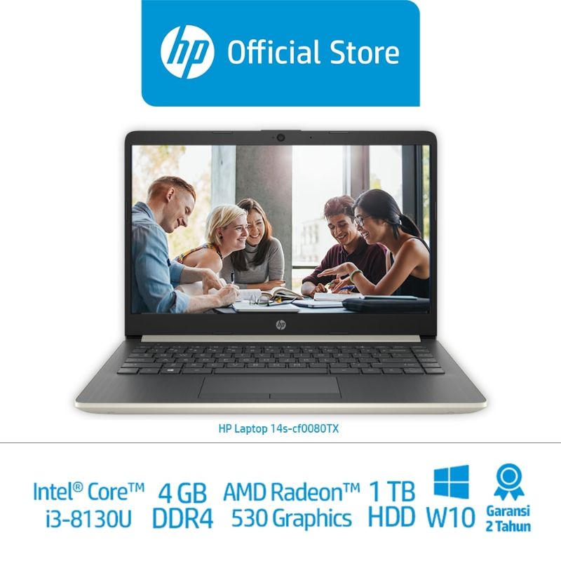 Jual Hp 14s Cf0080tx Gold Laptop Konsumer 9wn25pa 14 Intel Core I3 8130u 4gb Amd Radeon 530 2gb 1 Tb Sata W10 Online November 2020 Blibli Com