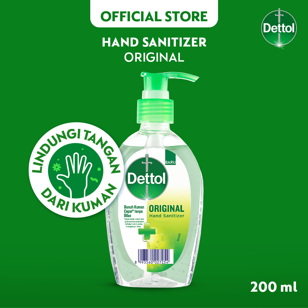 Promo DETTOL Pump Hand Sanitizer [Original/ 200 mL] Diskon 14 di