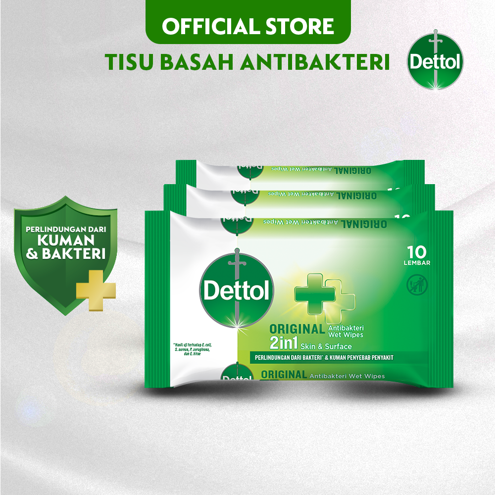 Jual Dettol Wipes Tissue Basah 10 sheet [3 Pcs] di Seller Reckitt