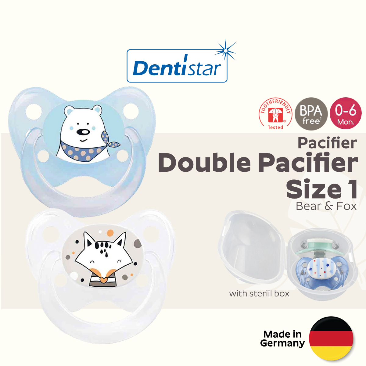 Jual Dentistar Pacifier Double Size 1 Day (With Steril Box) / empeng