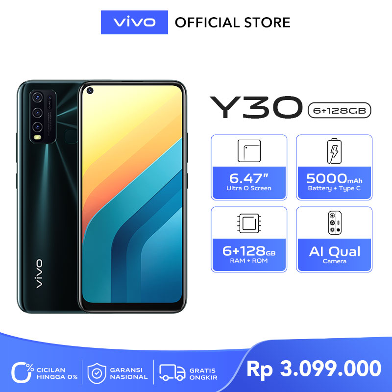 Jual vivo Y30 6GB/128GB - 6,47 Ultra O Screen, Fast