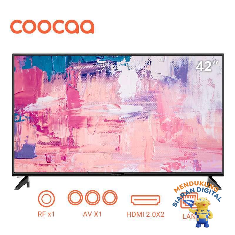 coocaa 42 inch smart led tv android 9 full hd netflix youtube wifi model 42s3g