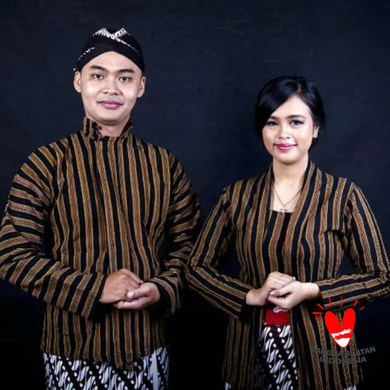 Jual Surjan Lurik Bapak Tenun Press Halus Kostum Tradisional Jawa Set