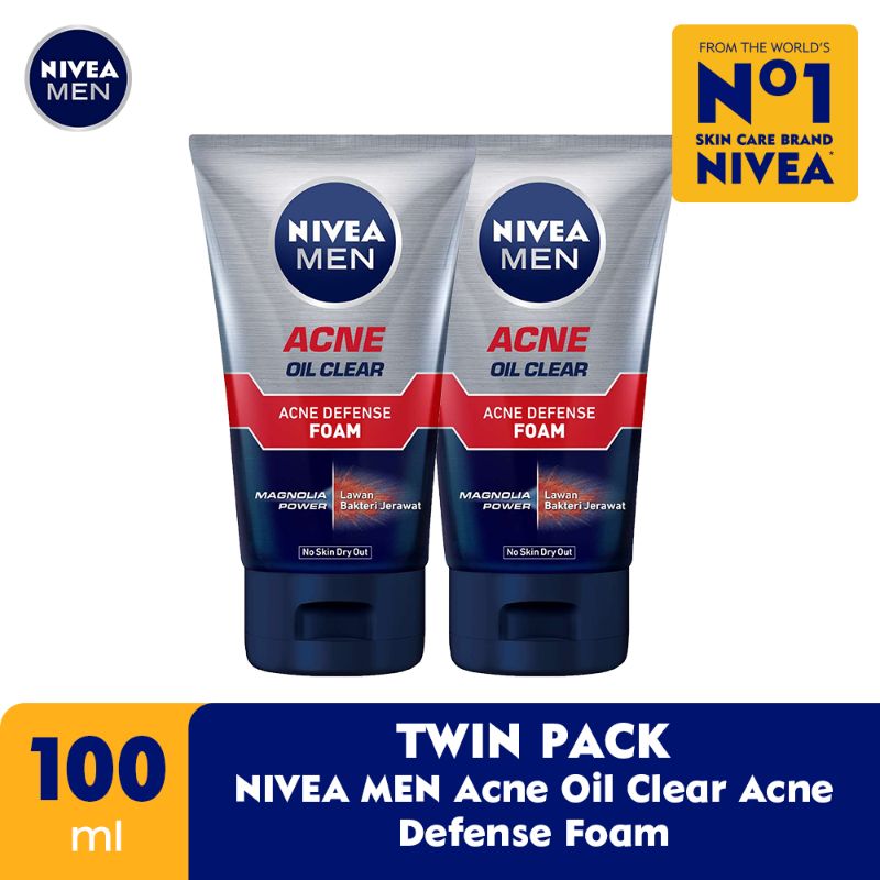 Promo NIVEA Men Acne Oil Clear Acne Defense Foam [100 mL/ Kemasan