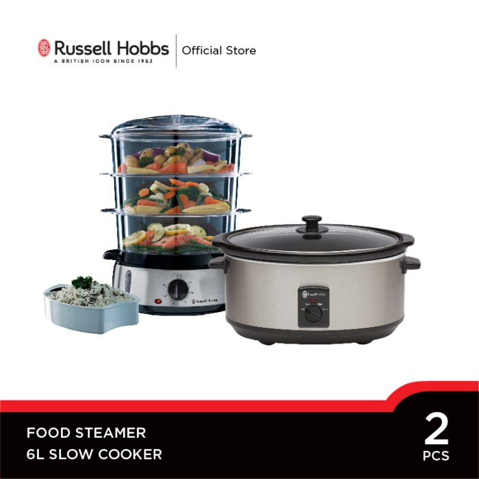Jual Bundling Russell Hobbs Slow Cooker 6L Russell Hobbs Food Steamer