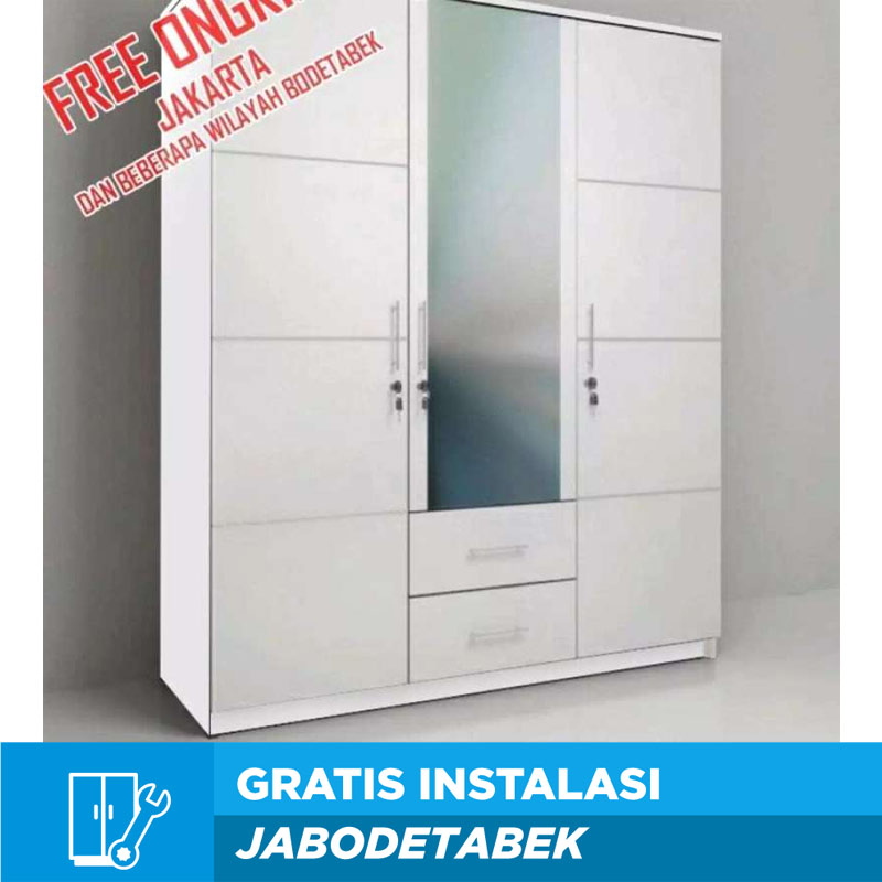 Lemari Pakaian 3 Pintu Minimalis Graber Full Putih Terbaru Agustus 2021 Harga Murah Kualitas Terjamin Blibli