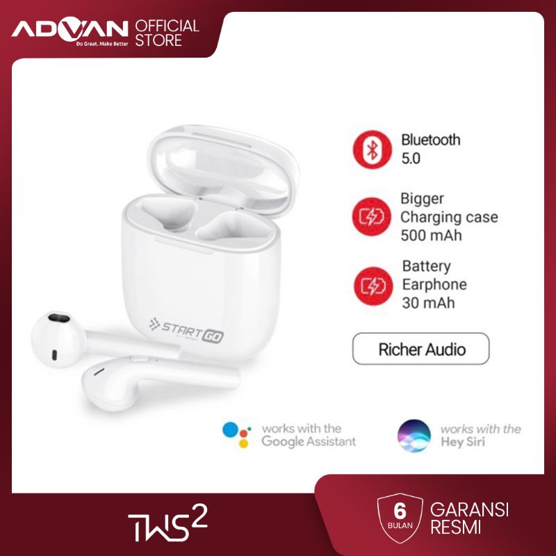 Advan start go tws 2 earbuds earphone cheap