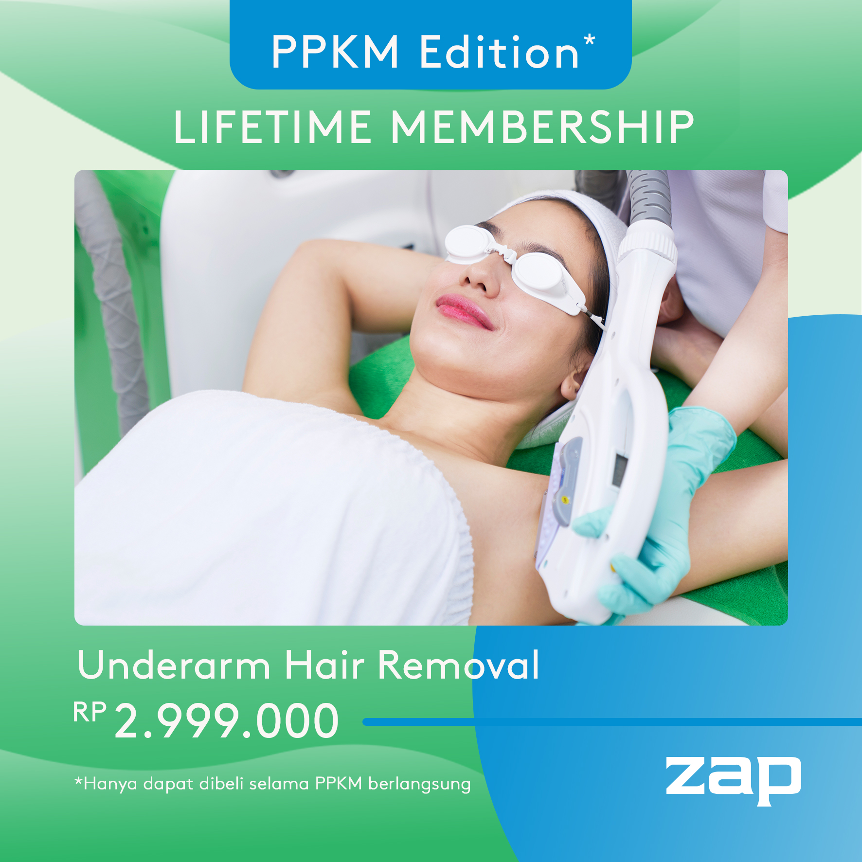 Jual Lifetime Underarm Hair Removal Membership di Seller ZAP Clinic