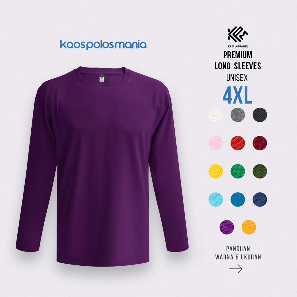 Promo Kaos Polos Lengan Panjang Kpm Apparel Premium Long Sleeves Size Xxxxl Di Seller Kaos Polos Mania Official Store Kota Jakarta Barat Dki Jakarta Blibli