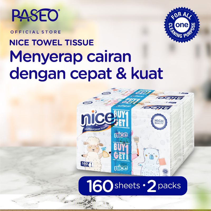 Promo Nice Towel Multifold 160 sheets (Buy 1 Get 1 Free) Diskon 25 di
