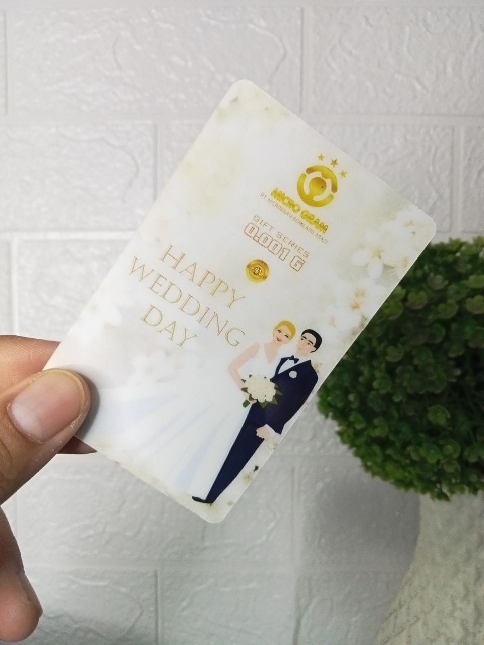 Jual Microgram Gift Series 0.001 Gram Happy Wedding Kemasan Pvc Termurah  Terlaris Emas Mini Emas Batangan Logam Mulia Murni 24 Karat Bersertifikat  Resmi Di Seller Sinar Galeri - Rengas Pulau, Kota Medan | Blibli