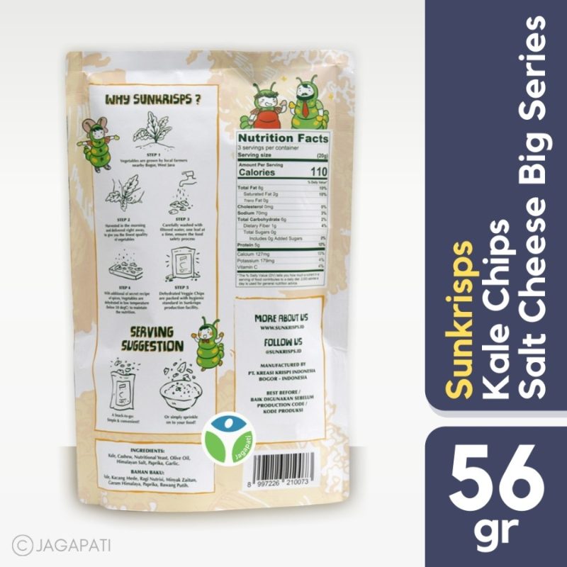 Jual Sunkrisps - Kale Chips Salt Cheese Big Series 56gr di ...