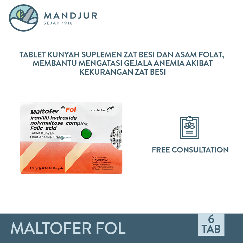 Promo Maltofer Fol Tablet Kunyah 6 Tablet - Tablet Kunyah Obat Anemia