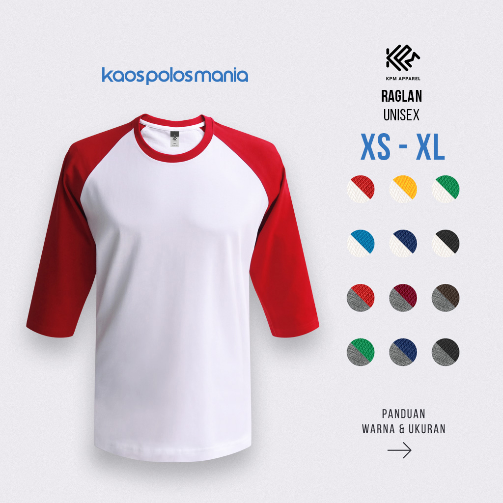Kaos raglan polos outlet
