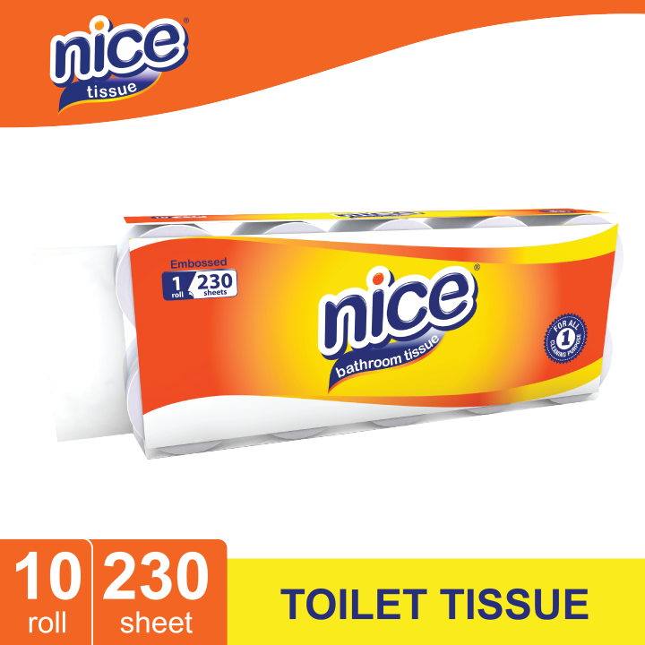 Promo Nice Bathroom Tissue Toilet Non Emboss [230 Sheets/ 10 Rolls ...
