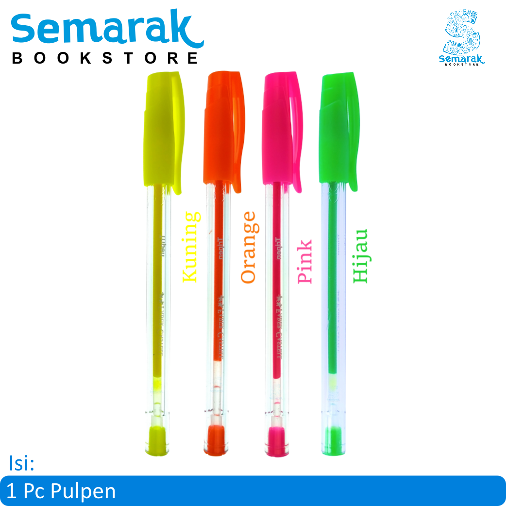 Promo Faber Castell Tripen Neon Transcluent Smooth Writing Pulpen Warna