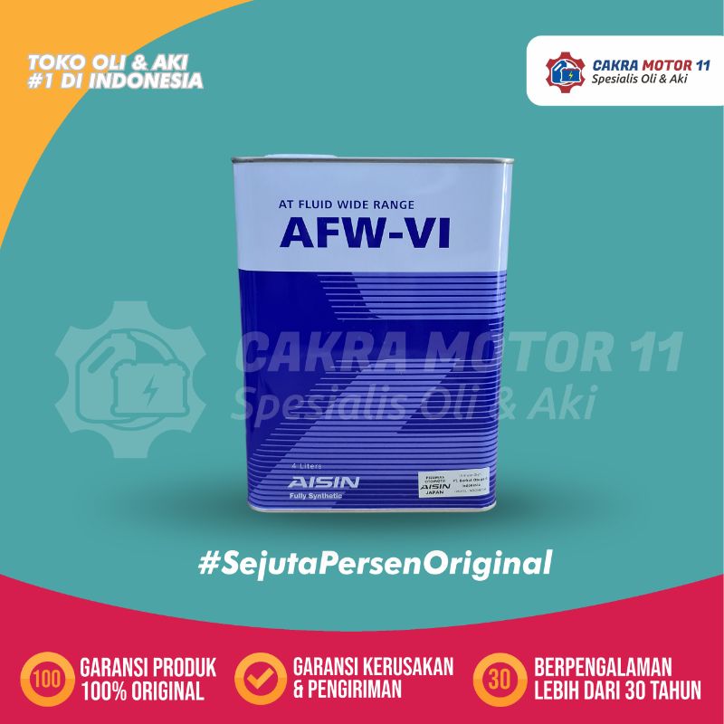 Jual Aisin ATF Wide Range AFW-VI Fully Synthetic [4L] di Seller Cakra ...
