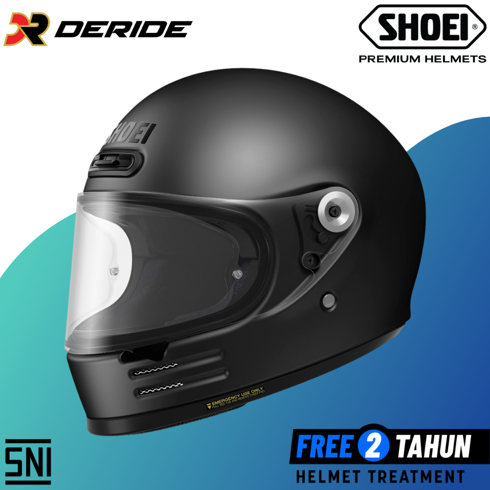 Jual SHOEI GLAMSTER MATT BLACK HELM HALF FACE RETRO SNI di Seller