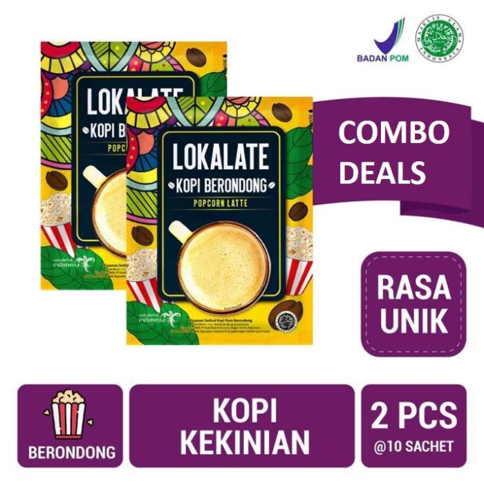 Jual Lokalate Kopi Berondong 20 Sachet Kopi Sachet Kopi Kekinian di