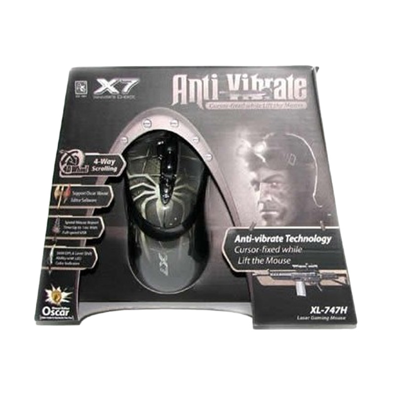 Jual A4TECH X7- XL-747H Anti Vibrate Gaming Mouse Online 