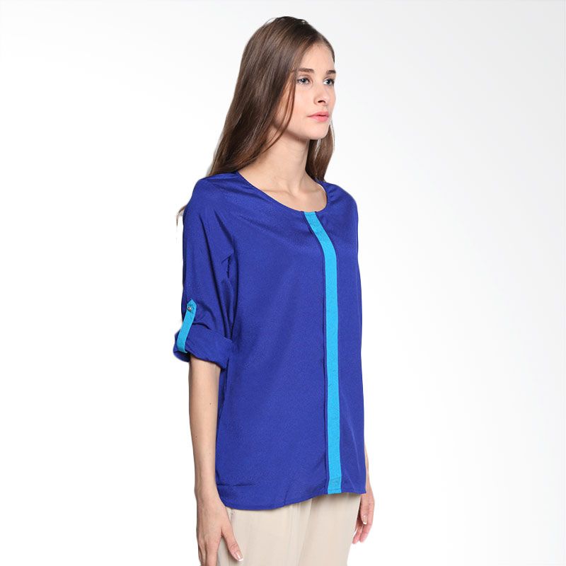 Accent Halle Roll Up AR15040102 Royal Blue Blouse