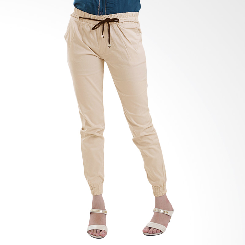 Adore Ladies Celana Jogger Tali - Cream